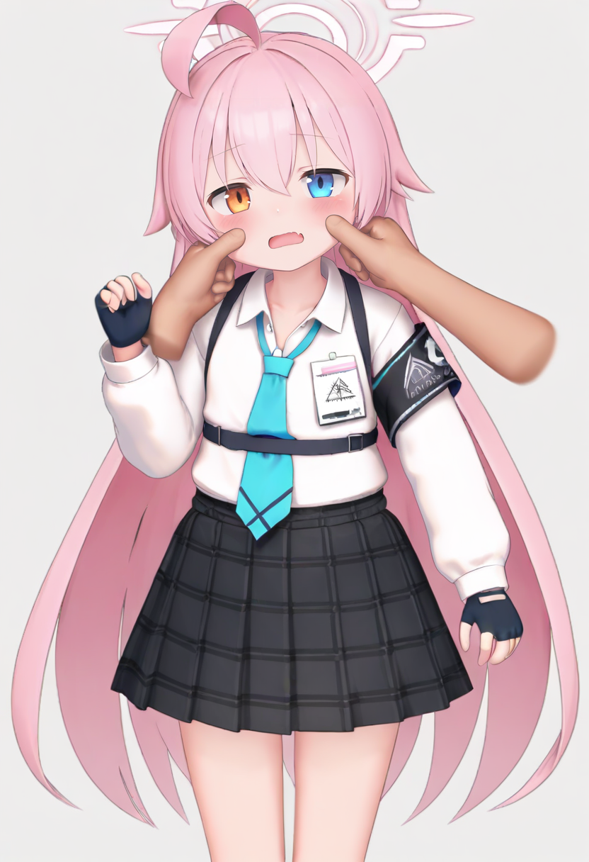 01892-1355809077-1girl,hoshino _(blue archive_),sensei _(blue archive_),blue archive,ahoge,black skirt,blue eyes,blue necktie,cheek pinching,coll.png